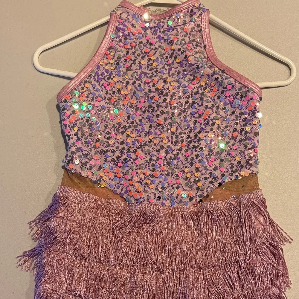 Sparkling Pink Sequin Kids Dance Costume